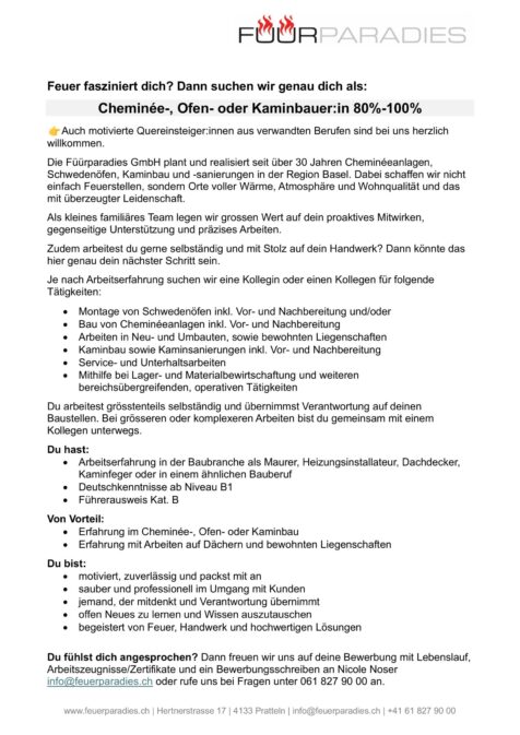 Inserat-Ofenbauer